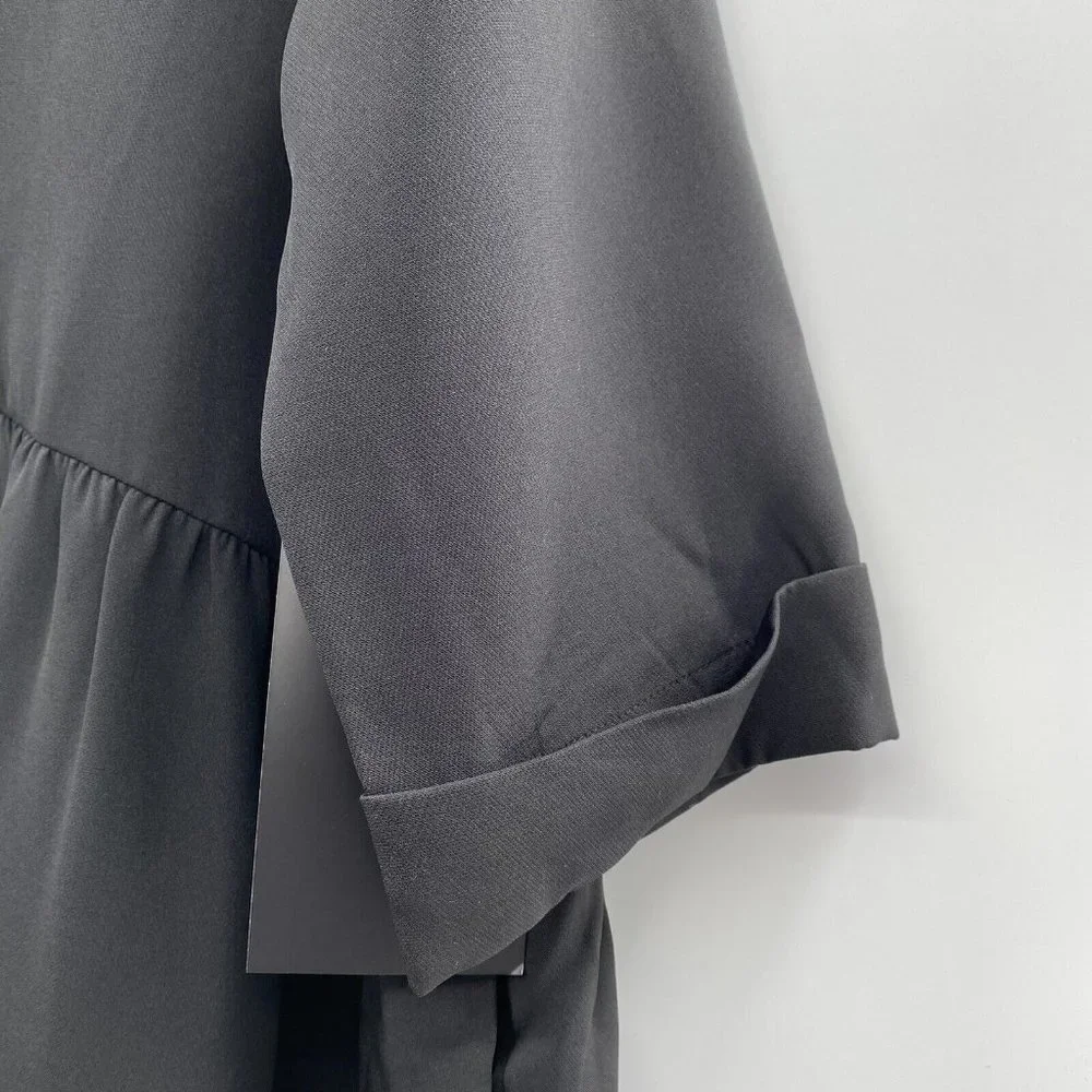 Tuckernuck Women's Black Stretch Crepe Royal Shirt Dress Mini Half Sleeve sz XXL - Picture 3 of 7